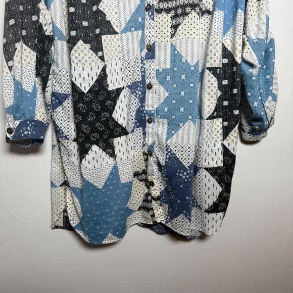 Intimately Free People Patchwork Tunic Top Blouse Women's Size XS Boho Oversize - Picture 7 of 16